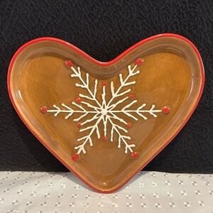 North Pole Trading Co Heart Shaped Ceramic Candy Dish